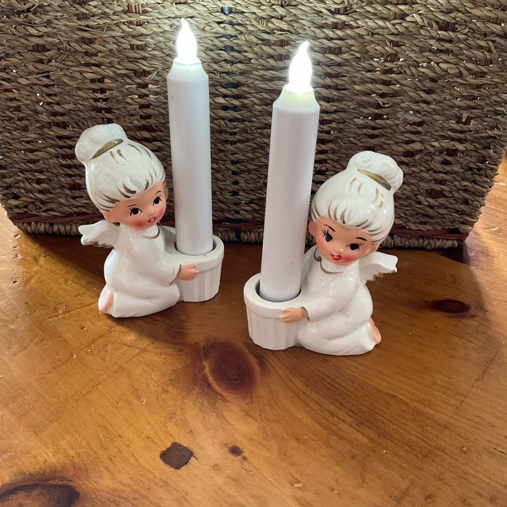 Vintage Ceramic Park Lane Angel Candle Holders - Picture 3 of 11